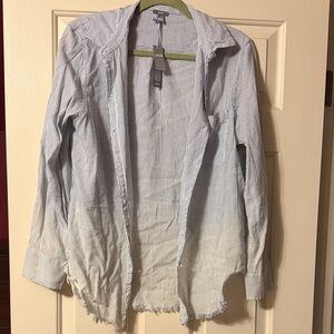 Aerie Blue and White Striped Button Down Shirt